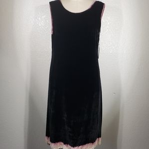 Viviana Uchitel Black Velvet Dye Dress